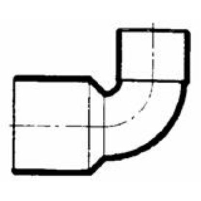 Picture of Wrot-Copper Pressure-Rated 90°-Elbow Close Ruff C x C 3/4" x 1/2" Material