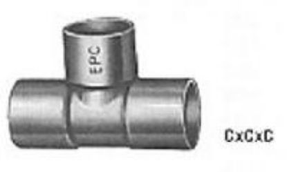 Picture of Wrot-Copper Pressure-Rated Reducing-Tee C x C x C 1/2" x 1/2" x 3/4" Material