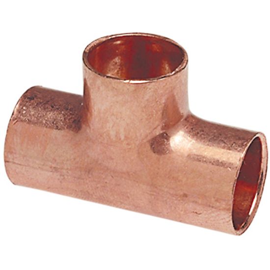 Picture of Wrot-Copper Pressure-Rated Reducing-Tee C x C x C 2" x 1-1/4" x 1-1/4"