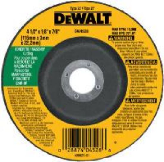 Picture of 4-1/2" x 1/8" x 7/8" Concrete/Masonry Cutting-Disc