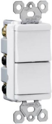 Picture of Decora-Style Double Single-Pole Switch White 15-Amp