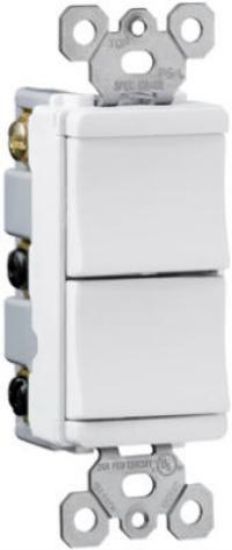 Picture of Decora-Style Double Single-Pole Switch White 15-Amp