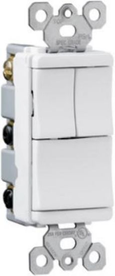 Picture of Decora-Style Triple Single-Pole Switch White 15-Amp