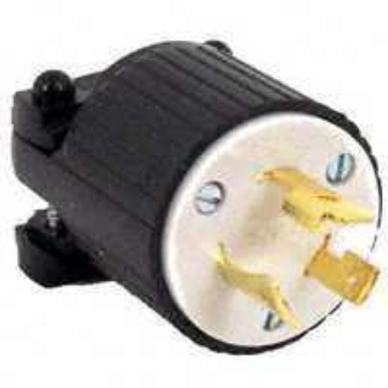 Picture of Electrical-Plug Twist-Lock Black/White NEMA L6-20 20-Amp 250-Volt