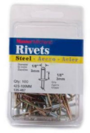 Picture of MM100PK 1/8" D Steel Rivet