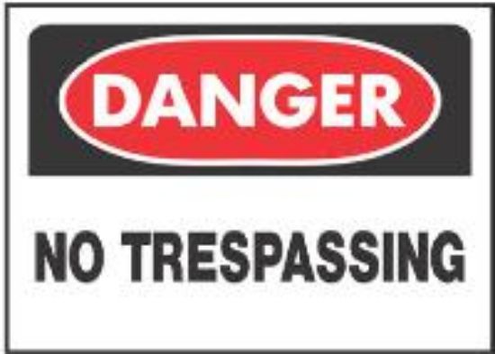 Picture of 10 X 14 "danger No Trespassing" Sign