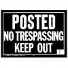 Picture of Sign "Posted No Trespassing Keep Out" Black/Orange Aluminum 10" x 14"