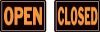 Picture of Sign "Open"/"Closed" Black/Orange Aluminum 10" x 14"