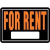 Picture of Sign "For Rent" Black/Orange Aluminum 10" x 14"