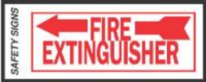 Picture of Fire-Extinguisher Sign Left Arrow 4" x 10"