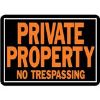 Picture of Sign "Private Property No Trespassing" Black/Orange Aluminum 10" x 14"