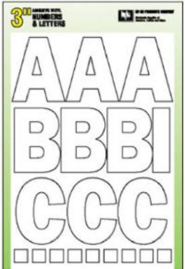 Picture of 3" White Numb/Letter Set