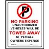 Picture of No Parking Sign Plastic 19" x 15"