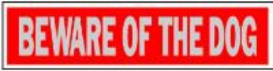 Picture of Sign Beware Of Dog 2" x 8"