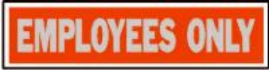 Picture of Employees Only Sign Red 2" x 8"