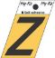 Picture of 1-1/2" Aluminum Adhesive Letter Z