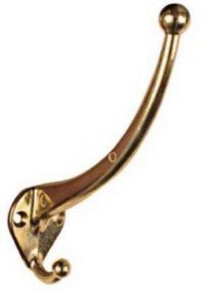 Picture of L Garment-Hook Bright Brass 3-5/16"