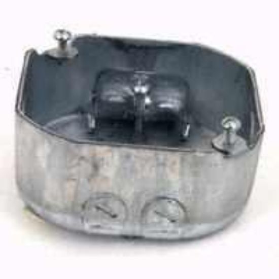 Picture of Electrical-Box Octagon 4" x 1-1/2" 4 Non-Metallic Clamps 1/2" Knockouts