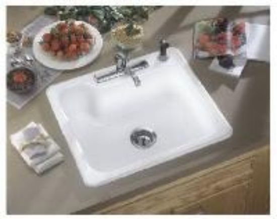 Picture of White Single Bowl Comp Kitchen-Sink