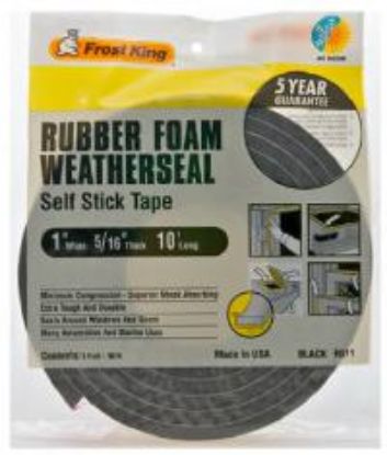 Picture of Weather-Seal Foam-rubber Self-stick Black 1" X 5 /16"