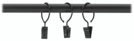Picture of 1/2" Clip Drapery Ring 10/Pack Bk