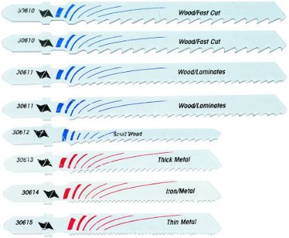 Picture of 8Pk-Bi-Metal/Wood/Lam Cutting T-Shank Jigsaw-Blade Set