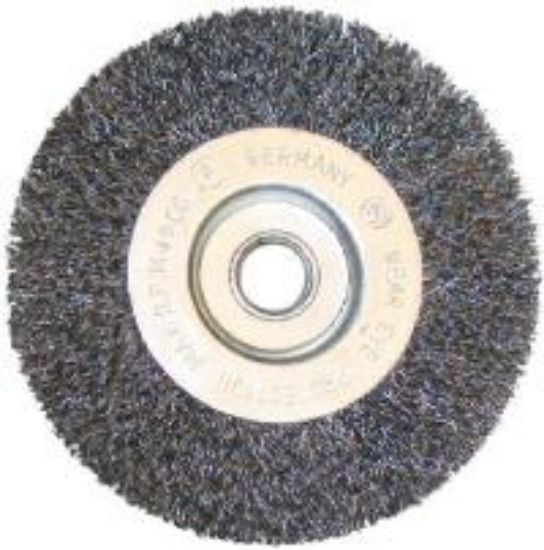 Picture of Wire-Wheel-Brush Crimped-Wire Fine 4" 3/8" 1/2" Arbor Size