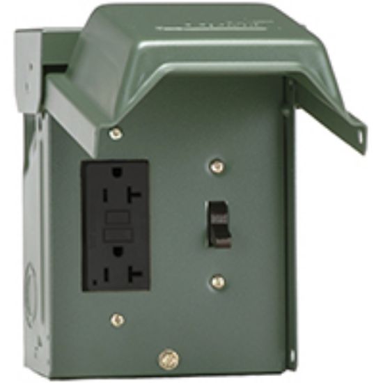 Picture of Power Outlet With Toggle-Switch 20 AGfci Duplex WithGalvanized Box Green Galvanized