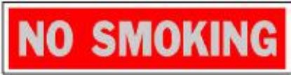 Picture of Sign "No Smoking" 2" x 8" Aluminum Red Letters