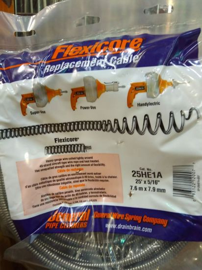 Picture of 5/16 X 25 Flexicore Replacement Cable With El Basin Plug Head