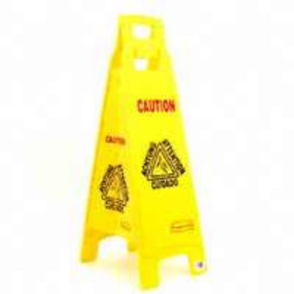 Picture of 6114 Floor Sign Multi-Lingual "Caution" Imprint 4 Sided 37"