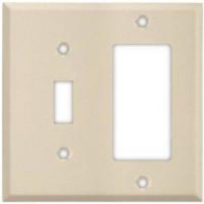 Picture of Wall-Plate Steel 2-Gang Combination-Toggle-Decorator Ivory