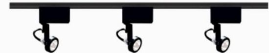 Picture of MR-16 Black Gimbal-Ring Track-Light-Kit