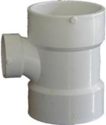 Picture of PVC-Plumbing Schedule-40 DWV-Rated 4" x 4" X 2 Sanitary-Tee REDUCING