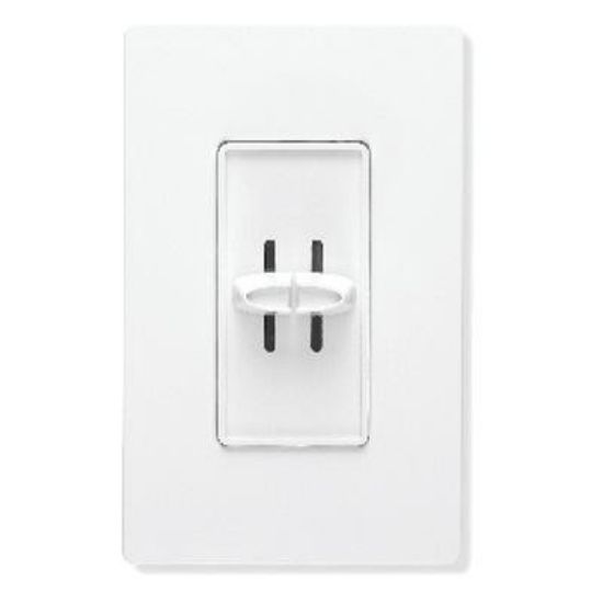 Picture of 300W Lighting-Dimmer Slide-Type White Dual-Single Pole
