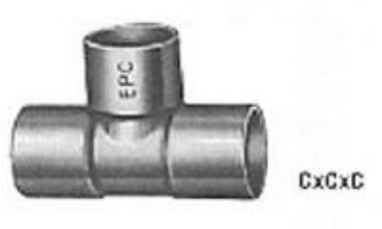 Picture of Wrot-Copper Pressure-Rated Reducing-Tee C x C x C 3/4" x 3/4" x 1/2"