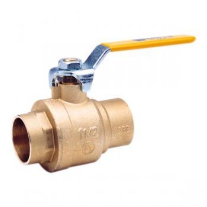Picture of 3/4" FBVS-3 Brass Ball-Valve Full-Port Solder Ends