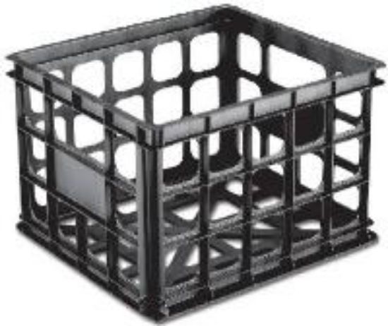 Picture of Black Dairy-style Storage Crate 15-3/4" X 13-3/4" X 10-1/2"