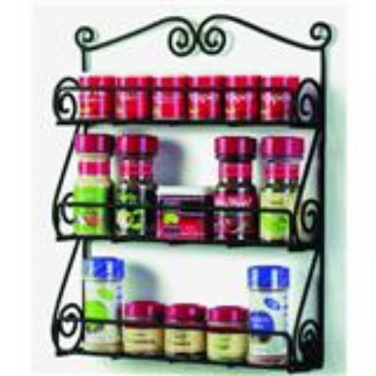 Picture of Scroll-Design Spice-Rack Wall-Mount Black