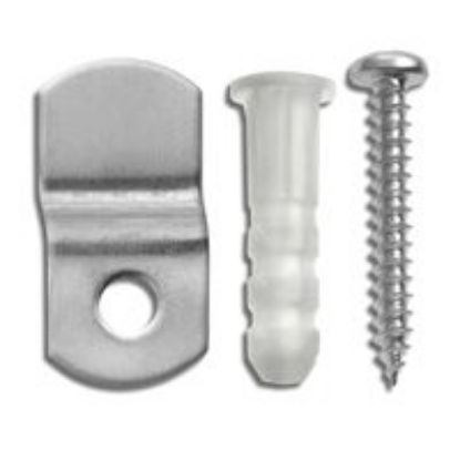 Picture of Metal Mirror Clips with Screws & Anchors 3/8"
