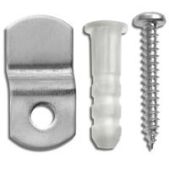 Picture of Metal Mirror Clips with Screws & Anchors 1/2"
