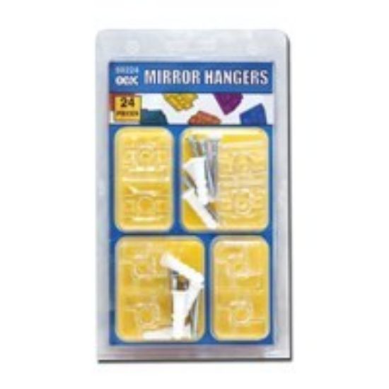 Picture of Conventional Mirror Clips with Screws & Anchors Clear Plastic 1/8"