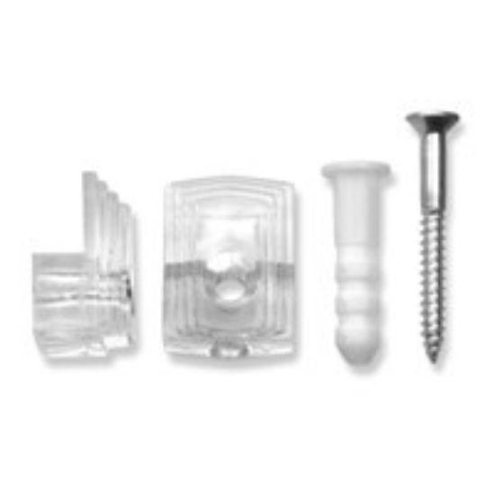 Picture of Plastic Mirror Clips With-Screws & Anchors 1/4"
