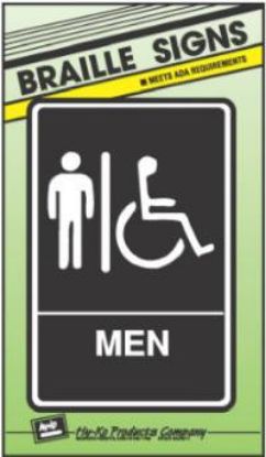 Picture of Men Restroom Braille Sign Plastic 6" x 9"