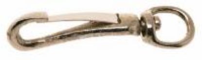 Picture of Spring-Snap Swivel Round-Eye Nickel 3/8" Overall length 2-1/2" Snap opening 7/32" 30-Pound Working L...