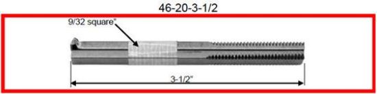 Picture of 2-piece Sectional Door-Spindle 9/32" Square X 3-1/2" Long 20 Threaded 3/8"-20