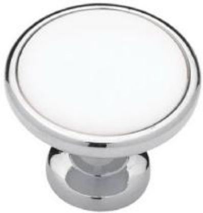 Picture of 1-1/4" CHR/WHT Cabinet-Knob