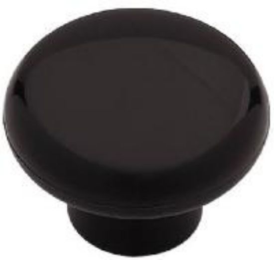 Picture of Round Knob Plastic Black 1-3/8"