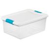 Picture of Latch Storage-Box With White Lid And Blue Latches 15-Quart