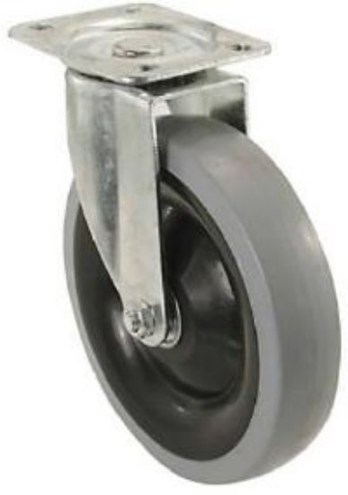 Picture of Swivel Plate-Caster Thermoplastic Rubber Gray 5"